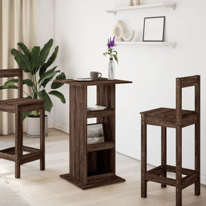Bartisch Braun Eiche mit Ablagen 60x60 cm