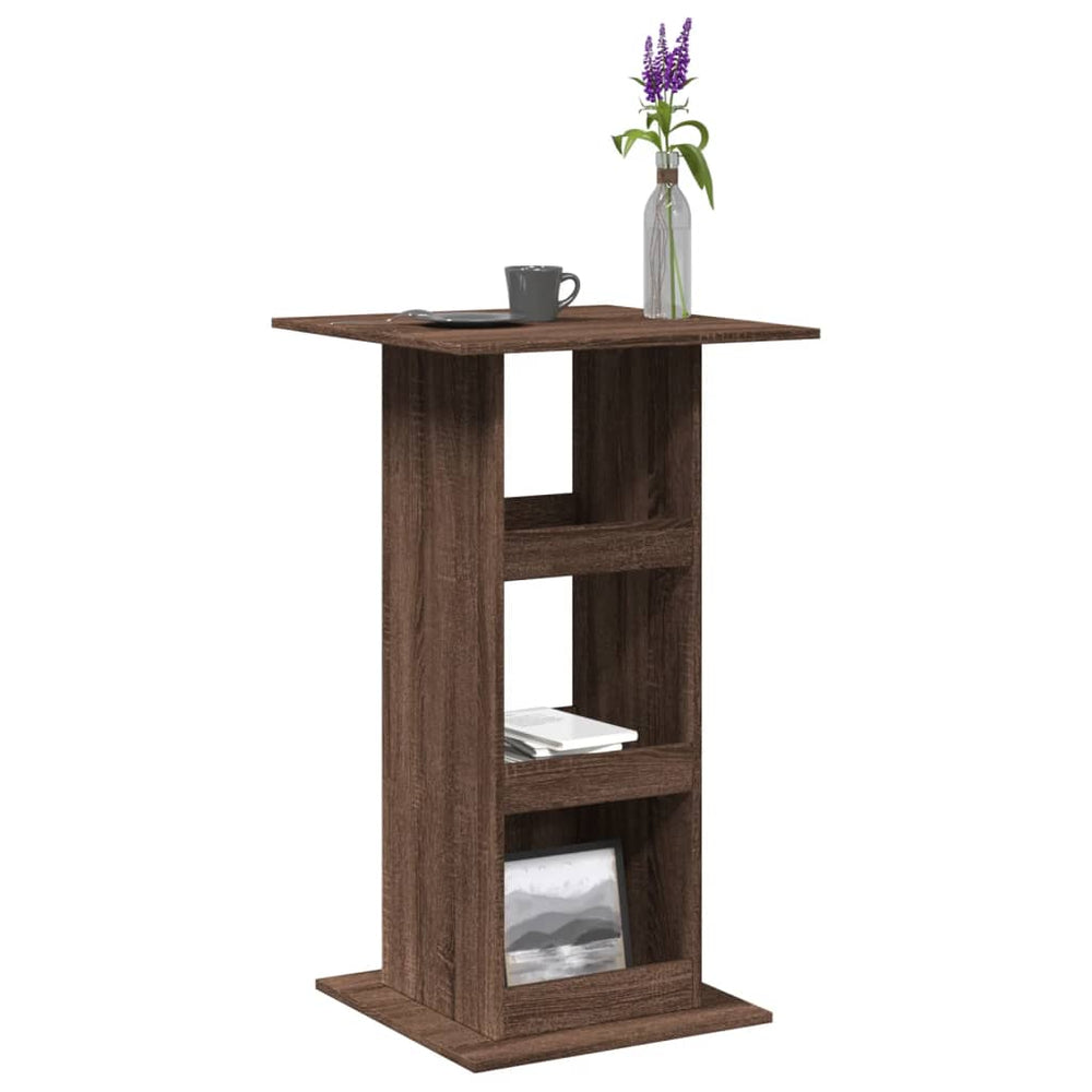 Bartisch Braun Eiche mit Ablagen 60x60 cm