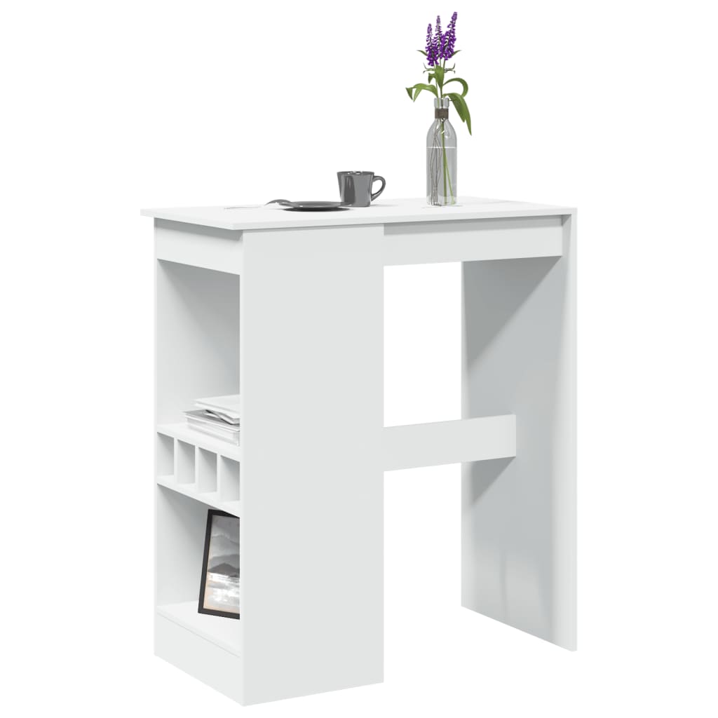 Bartisch mit Regal Weiß 90x47,5 cm