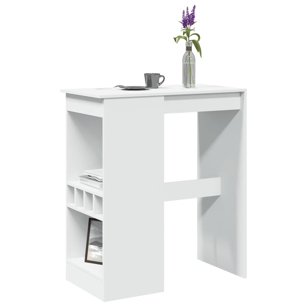 Bartisch mit Regal Weiß 90x47,5 cm