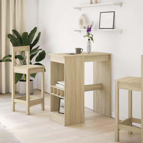 Bartisch mit Regal Sonoma-Eiche 90 cm