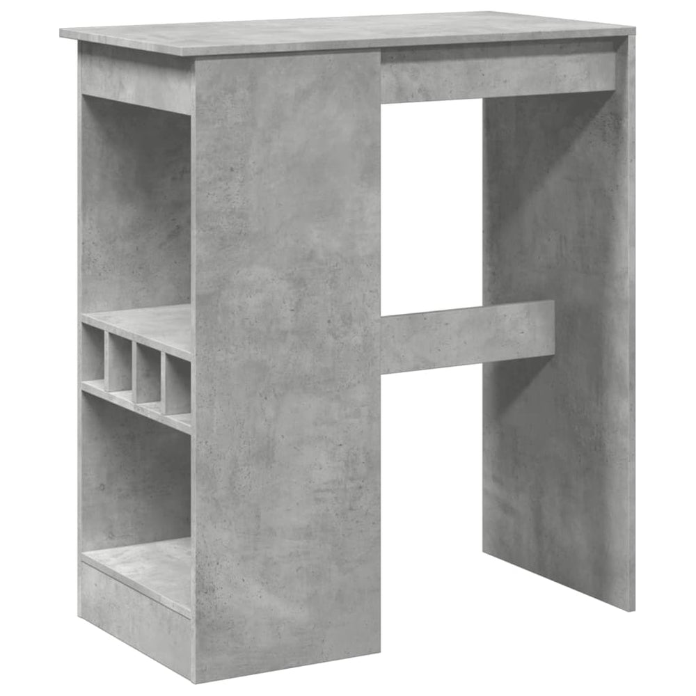Bartisch mit Regal Betongrau 90cm