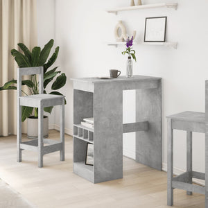 Bartisch mit Regal Betongrau 90cm