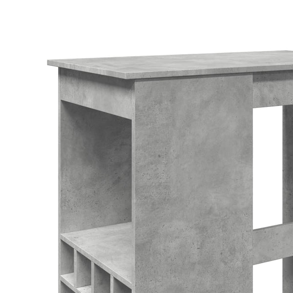 Bartisch mit Regal Betongrau 90cm
