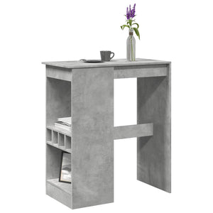 Bartisch mit Regal Betongrau 90cm