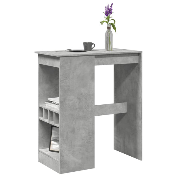 Bartisch mit Regal Betongrau 90cm