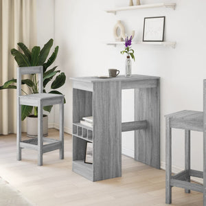 Bartisch mit Regal Grau Sonoma 90 cm