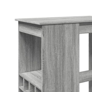 Bartisch mit Regal Grau Sonoma 90 cm