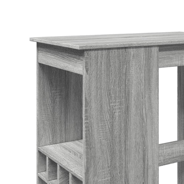 Bartisch mit Regal Grau Sonoma 90 cm