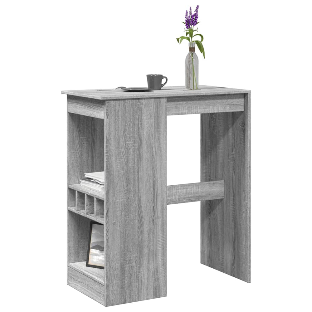 Bartisch mit Regal Grau Sonoma 90 cm