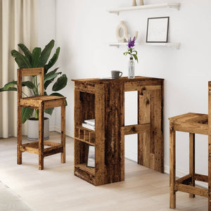 Bartisch mit Regal, Altholz-Optik
