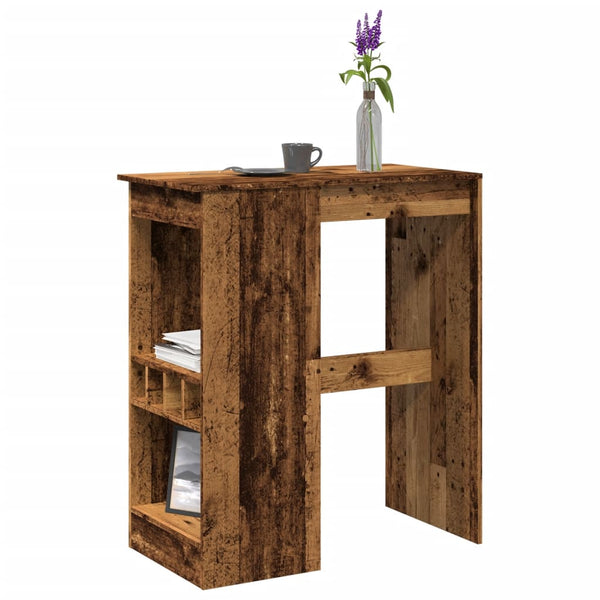 Bartisch mit Regal, Altholz-Optik