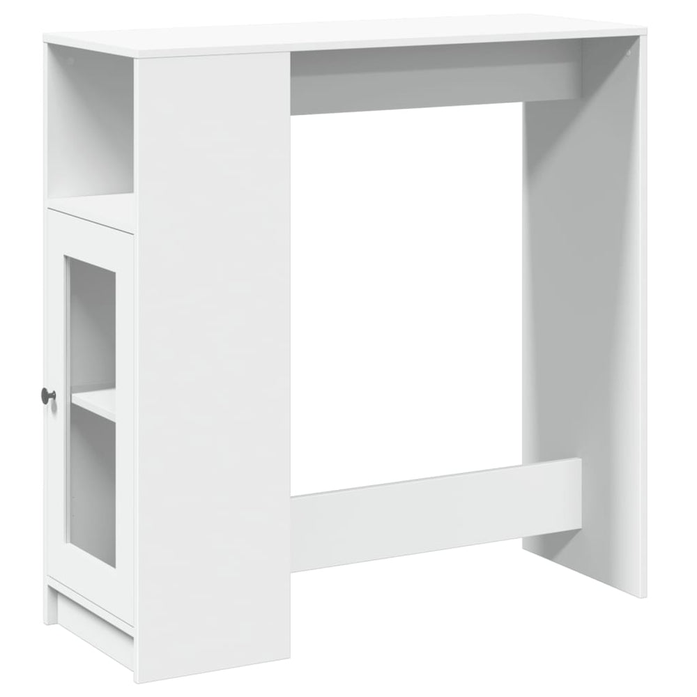 Bartisch mit Regal Weiß 101 cm
