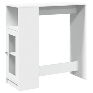 Bartisch mit Regal Weiß 101 cm
