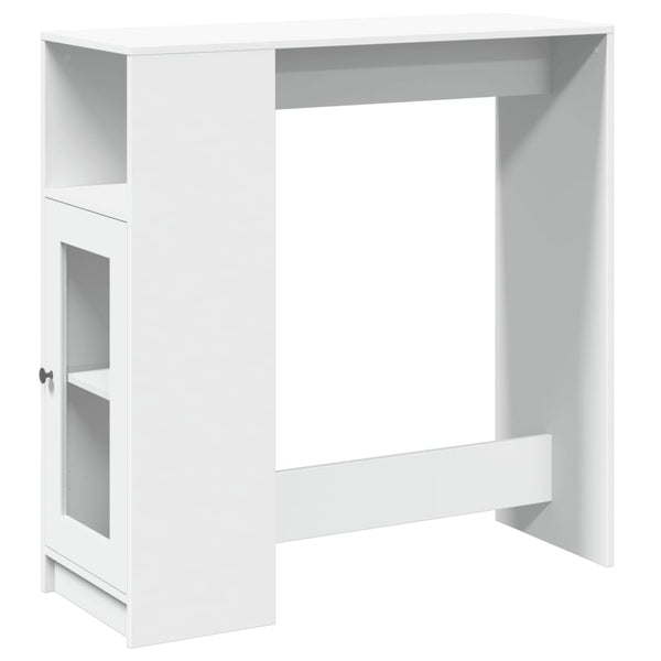 Bartisch mit Regal Weiß 101 cm