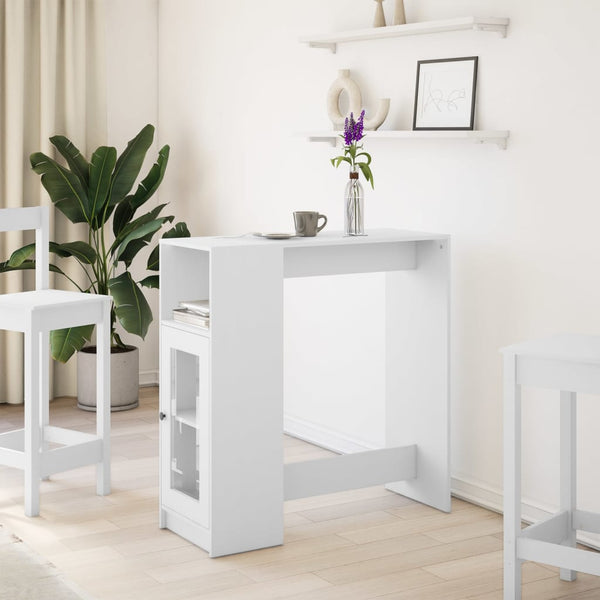 Bartisch mit Regal Weiß 101 cm