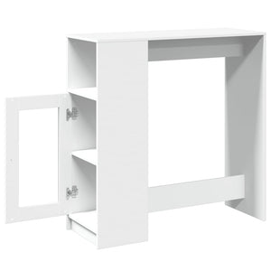 Bartisch mit Regal Weiß 101 cm