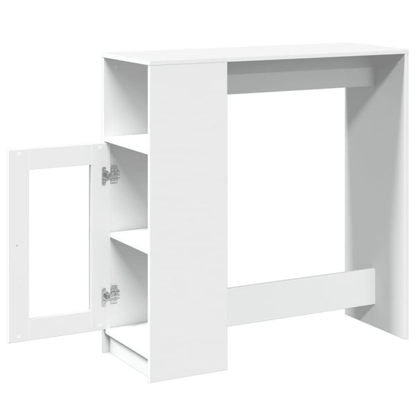 Bartisch mit Regal Weiß 101 cm