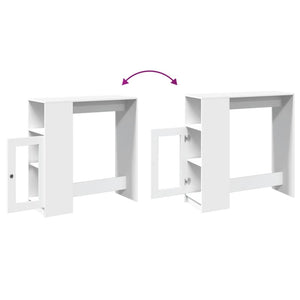 Bartisch mit Regal Weiß 101 cm