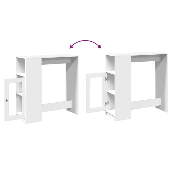 Bartisch mit Regal Weiß 101 cm