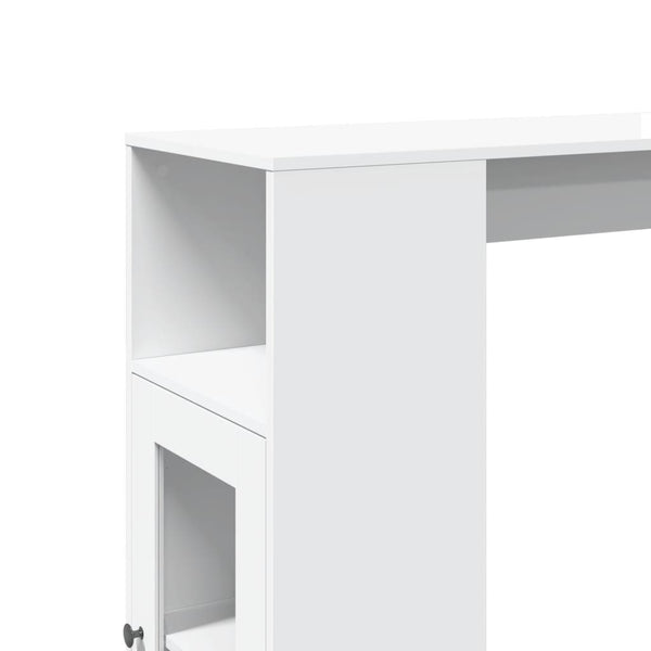 Bartisch mit Regal Weiß 101 cm