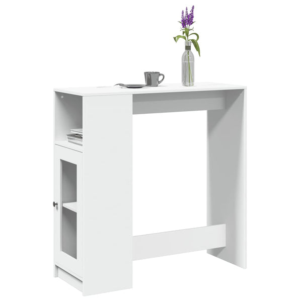 Bartisch mit Regal Weiß 101 cm