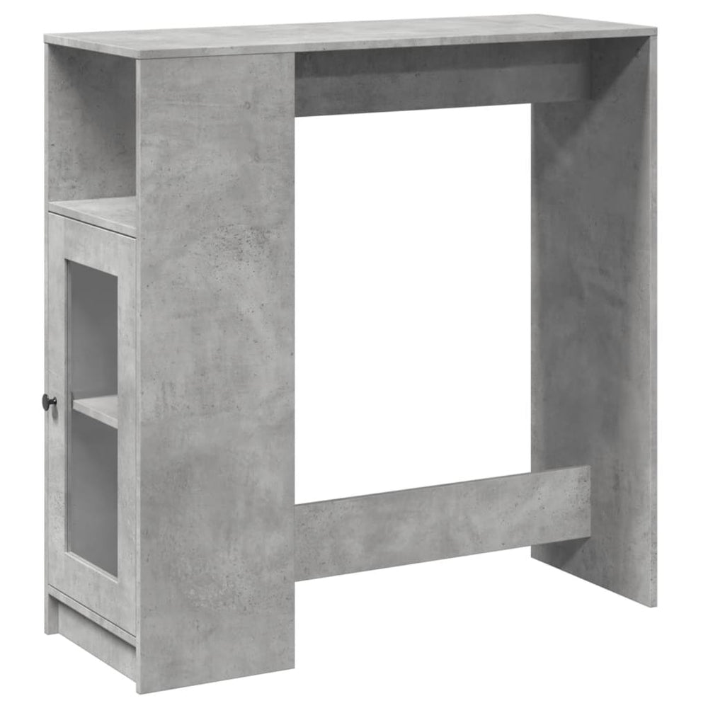 Bartisch mit Regal Betongrau 101 cm