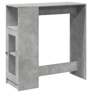 Bartisch mit Regal Betongrau 101 cm