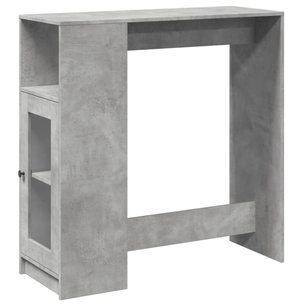 Bartisch mit Regal Betongrau 101 cm