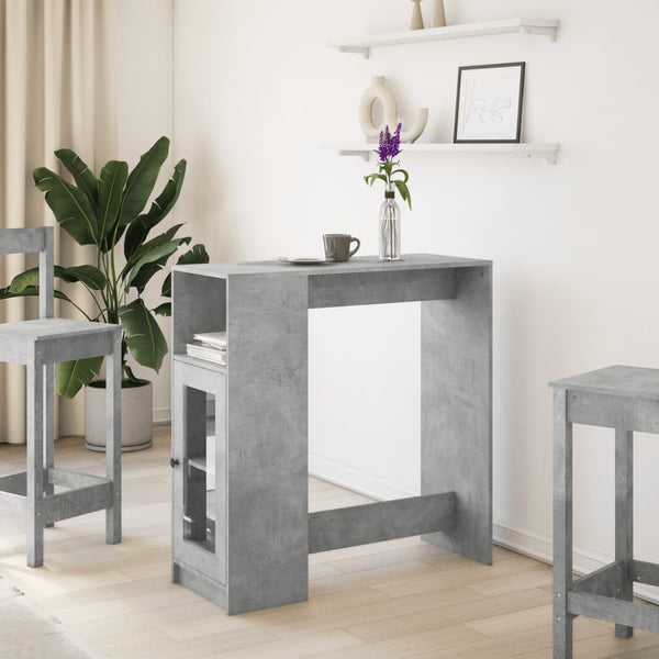 Bartisch mit Regal Betongrau 101 cm
