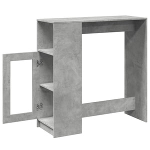 Bartisch mit Regal Betongrau 101 cm