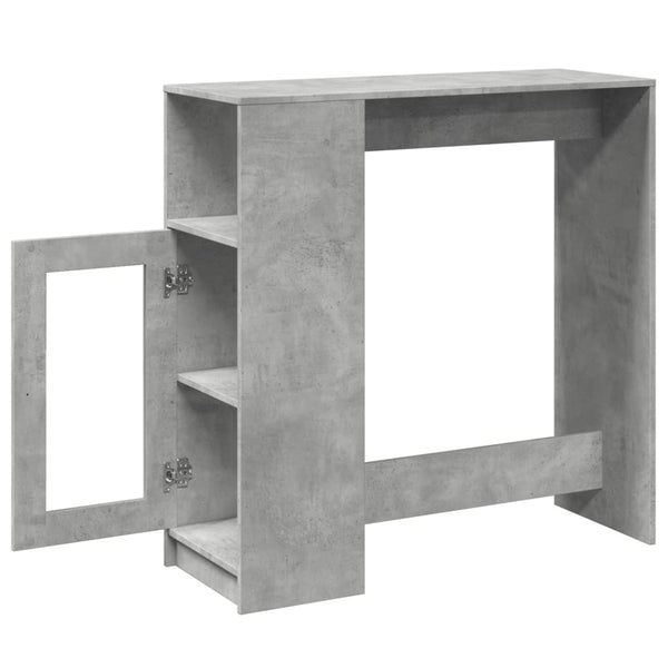 Bartisch mit Regal Betongrau 101 cm