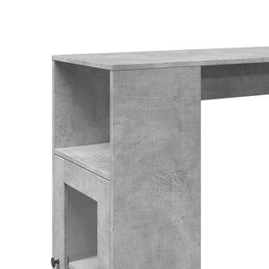 Bartisch mit Regal Betongrau 101 cm
