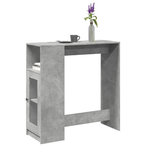 Bartisch mit Regal Betongrau 101 cm