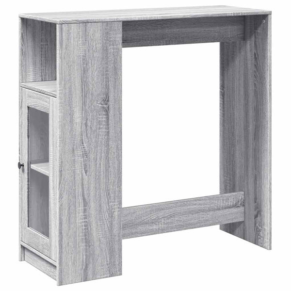 Bartisch mit Regal Grau Sonoma 101 cm