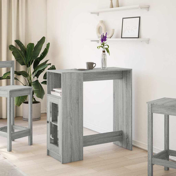 Bartisch mit Regal Grau Sonoma 101 cm