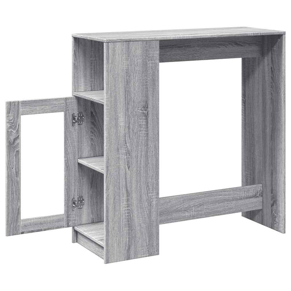 Bartisch mit Regal Grau Sonoma 101 cm
