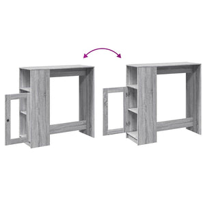 Bartisch mit Regal Grau Sonoma 101 cm