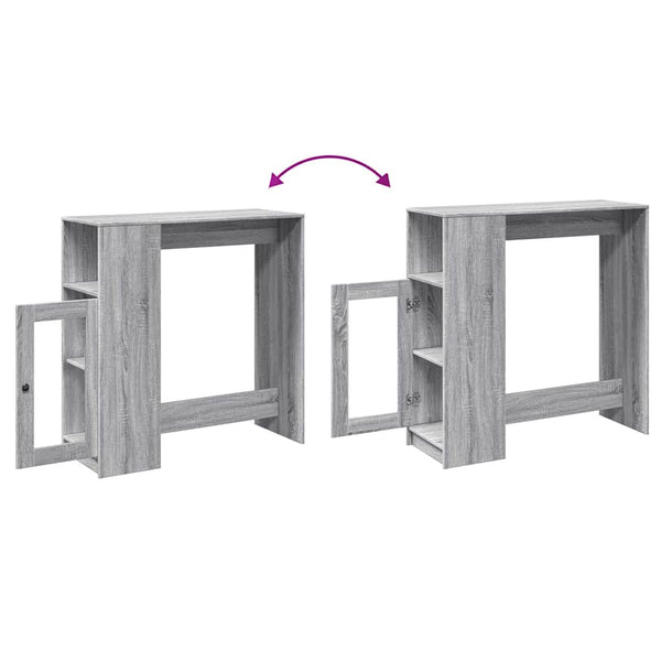 Bartisch mit Regal Grau Sonoma 101 cm