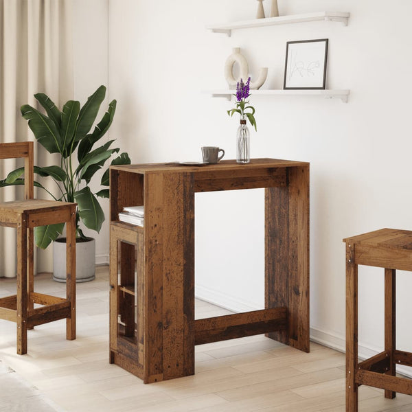 Bartisch mit Regal in Altholz-Optik