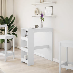 Bartisch mit Regal Weiß 90x40x103,5 cm