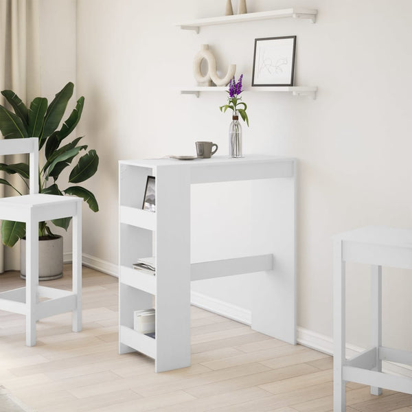 Bartisch mit Regal Weiß 90x40x103,5 cm