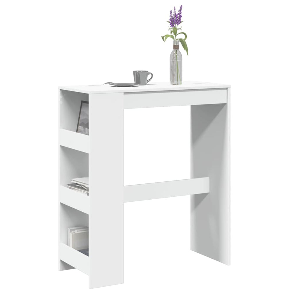Bartisch mit Regal Weiß 90x40x103,5 cm