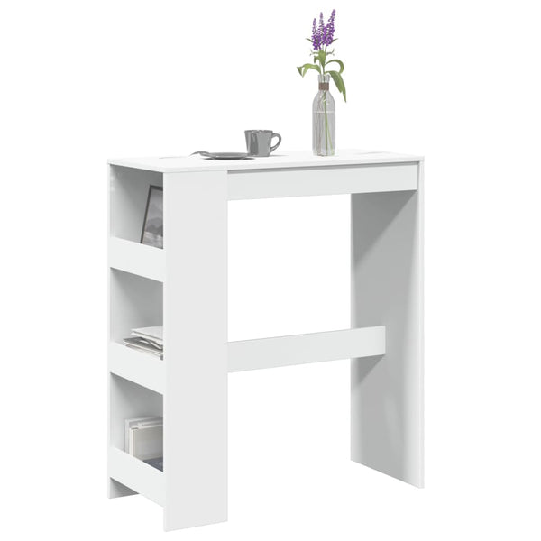 Bartisch mit Regal Weiß 90x40x103,5 cm