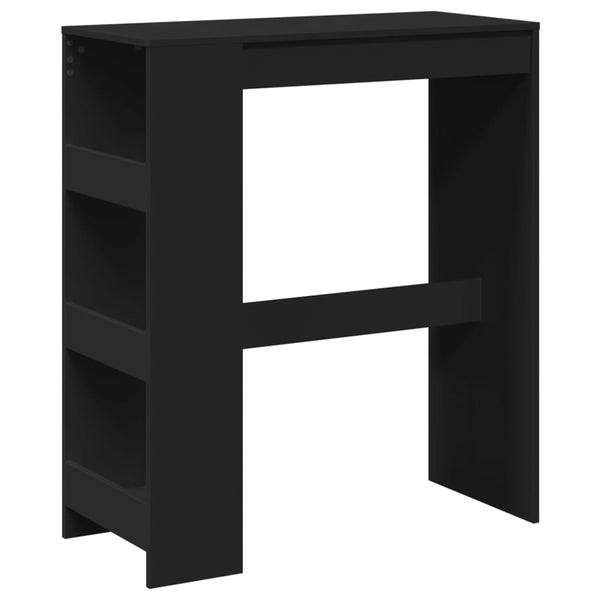 Bartisch mit Regal Schwarz 90x40 cm