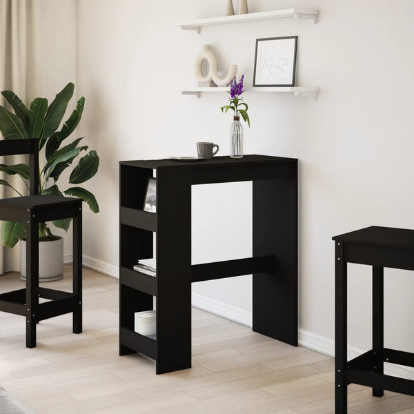 Bartisch mit Regal Schwarz 90x40 cm