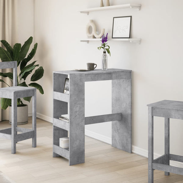 Bartisch mit Regal Betongrau 90x40x103,5 cm