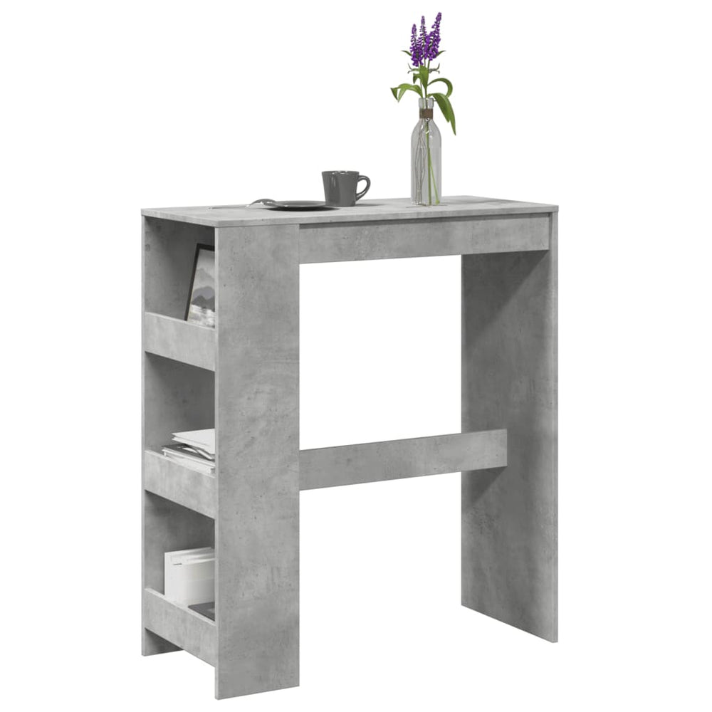Bartisch mit Regal Betongrau 90x40x103,5 cm