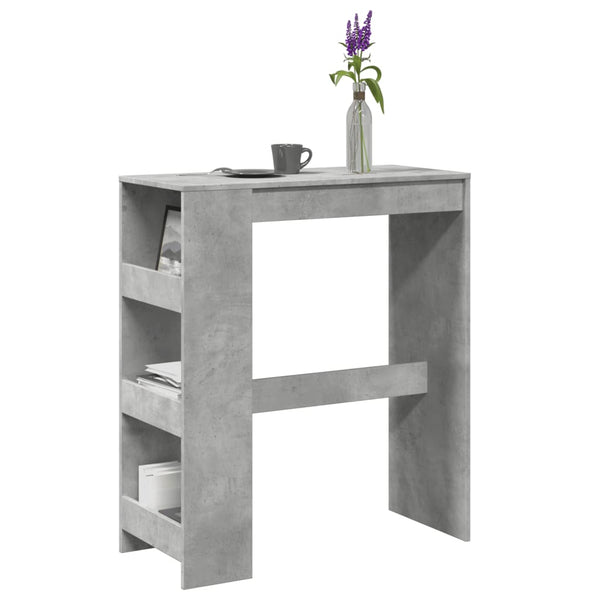 Bartisch mit Regal Betongrau 90x40x103,5 cm