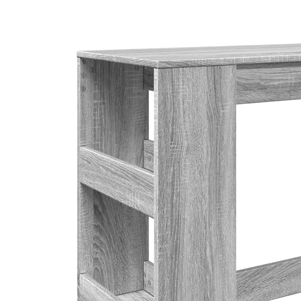 Bartisch mit Regal Grau Sonoma 90x40x103,5 cm